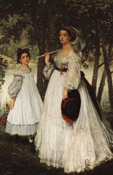 James Tissot The Two Sisters;Pprtrait France oil painting art